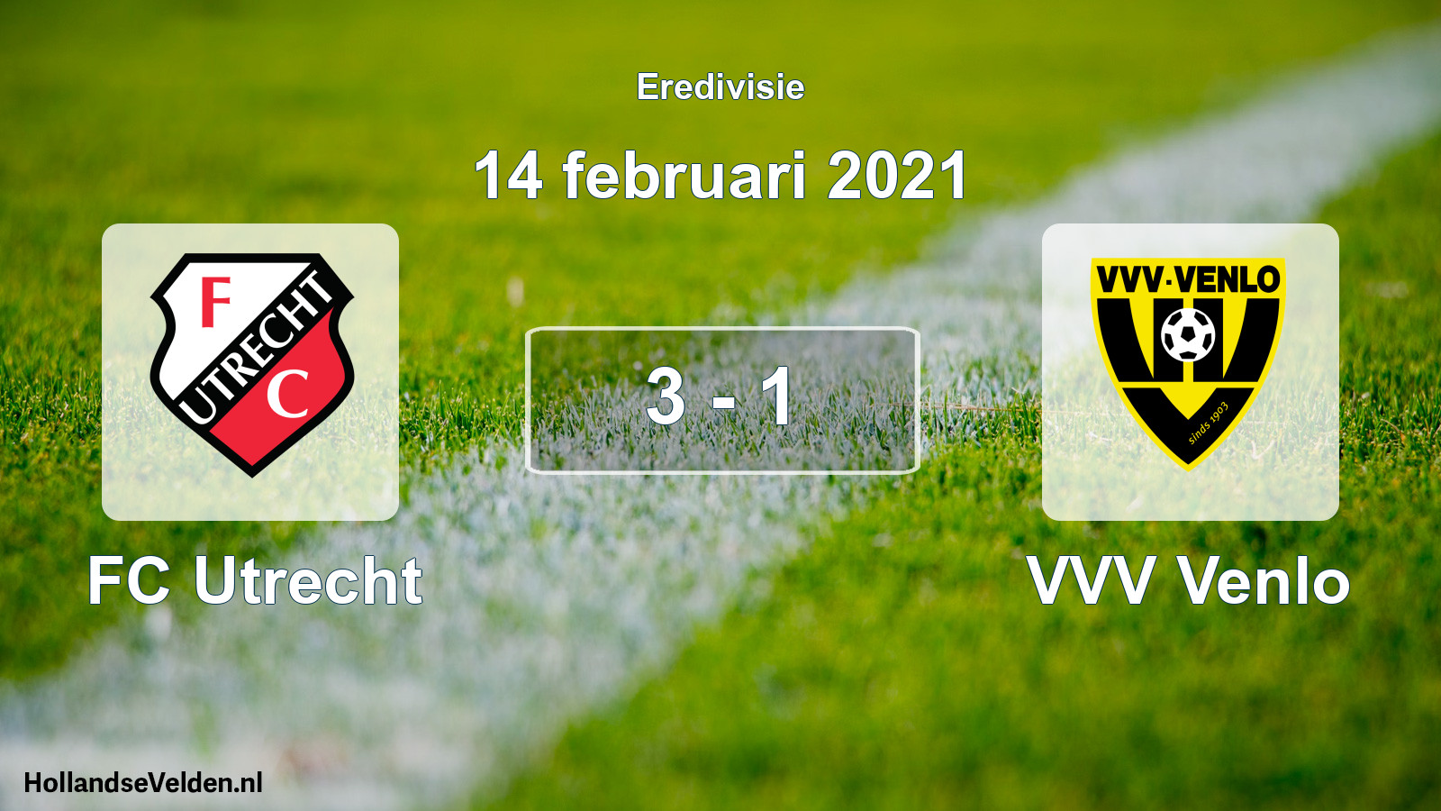 Total number of matches played: FC Utrecht - VVV Venlo 3 - 1 (14 February 2021)