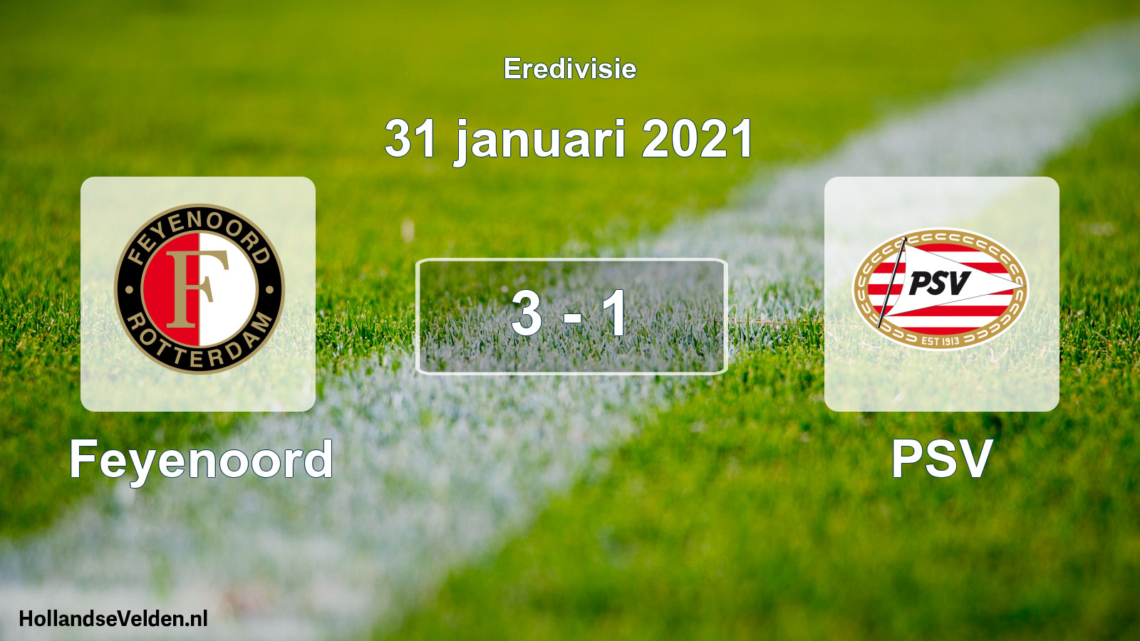 Total number of matches played: Feyenoord - PSV 3 - 1 (31 January 2021)
