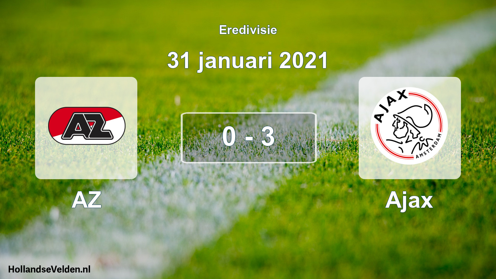 Total number of matches played: AZ - Ajax 0 - 3 (31 January 2021)