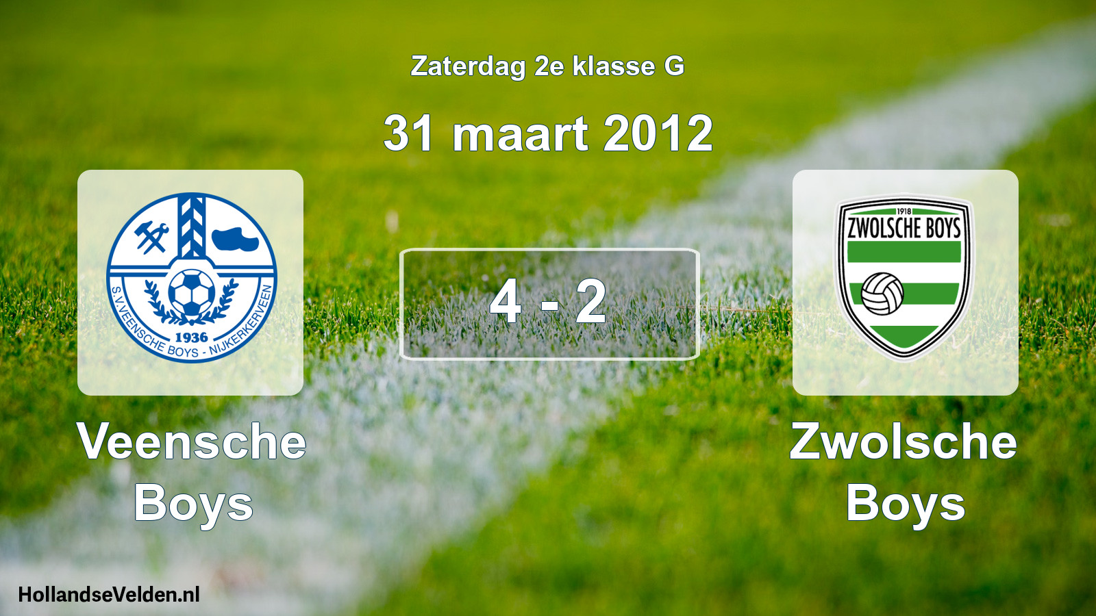 Total number of matches played: Veensche Boys - Zwolsche Boys 4 - 2 (31 March 2012)