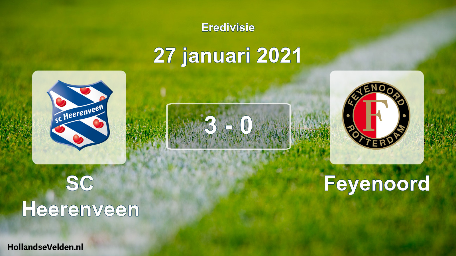 Total number of matches played: SC Heerenveen - Feyenoord 3 - 0 (27 January 2021)