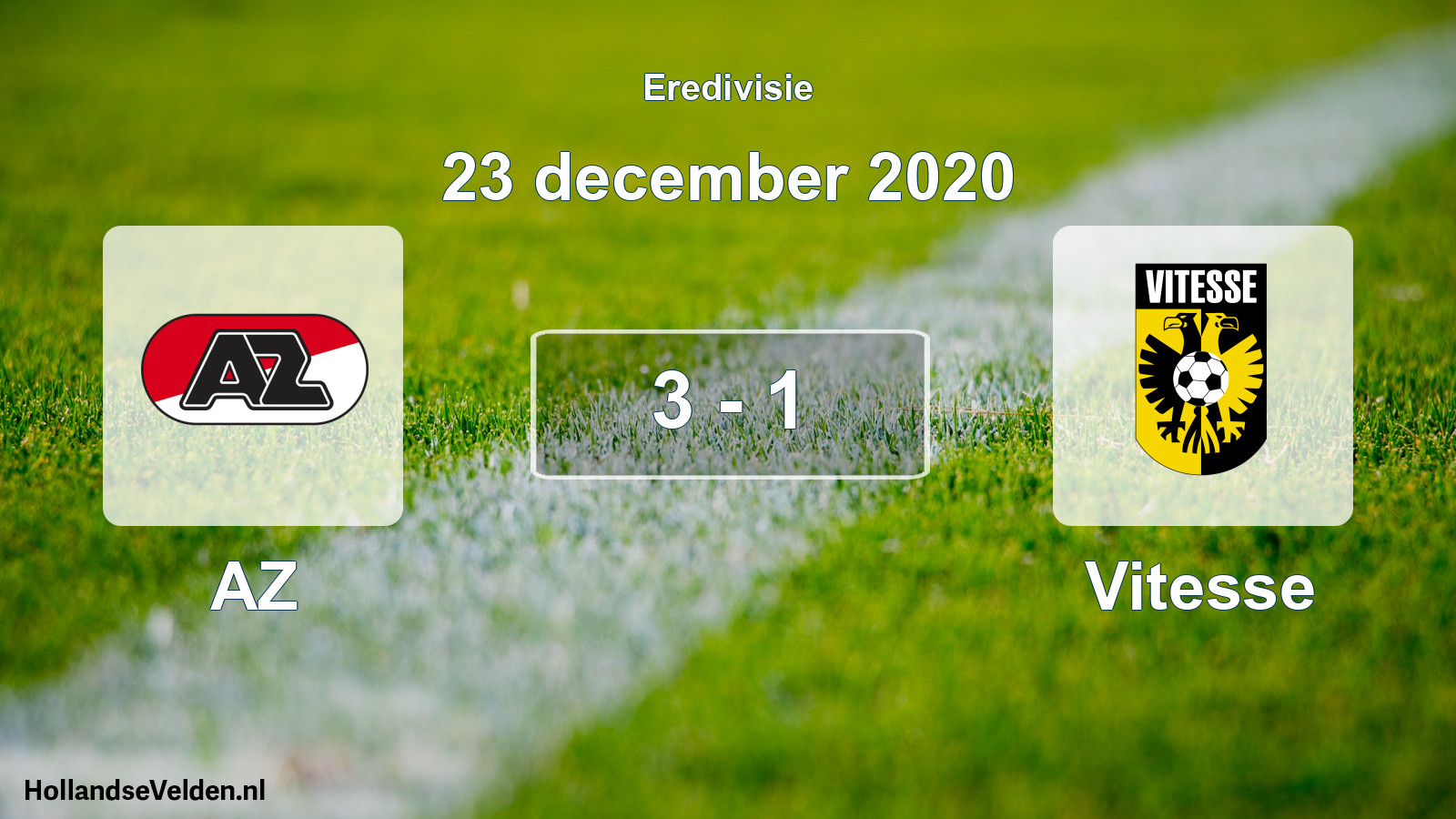 Total number of matches played: AZ - Vitesse 3 - 1 (23 December 2020)