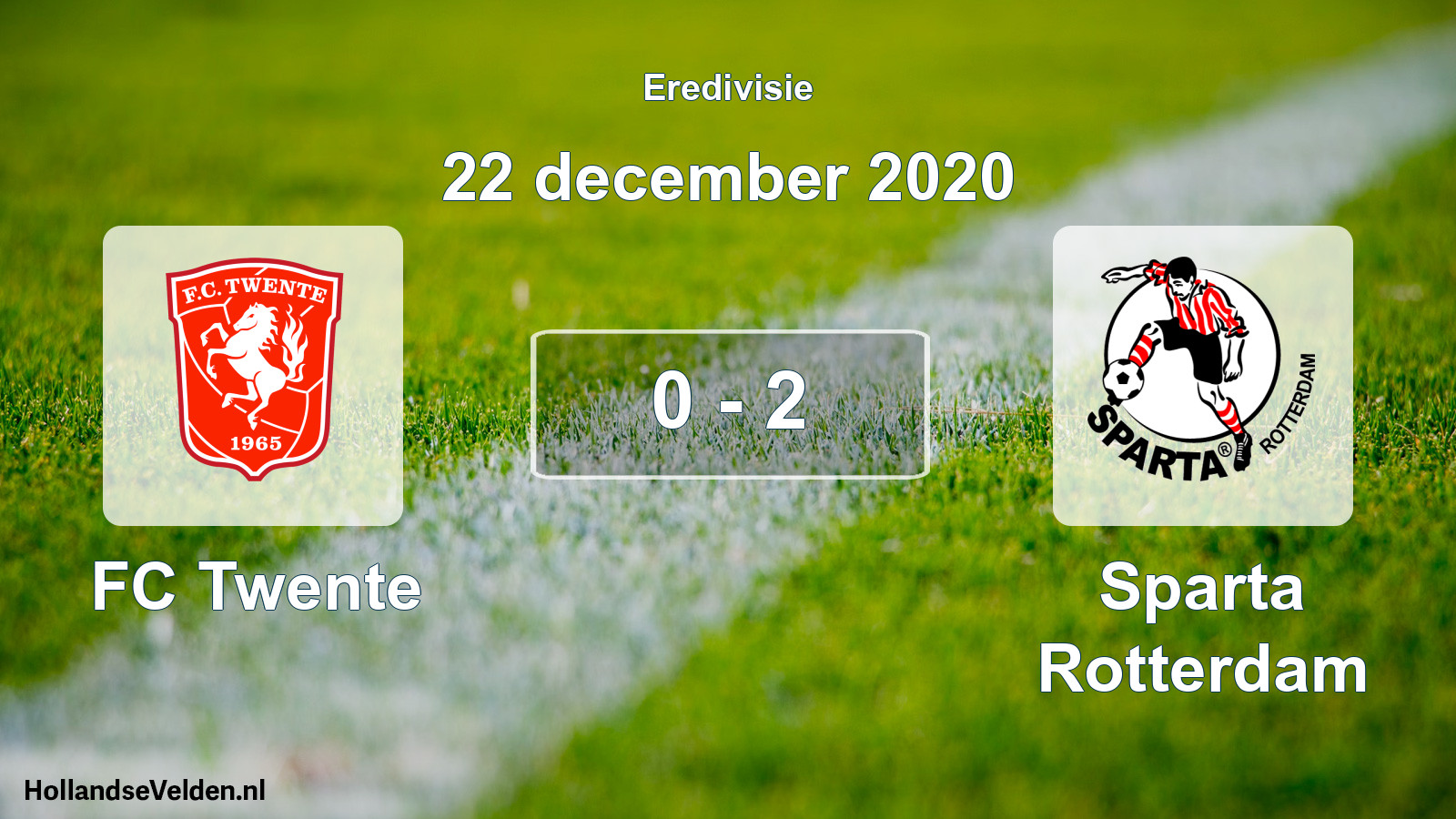Total number of matches played: FC Twente - Sparta Rotterdam 0 - 2 (22 December 2020)