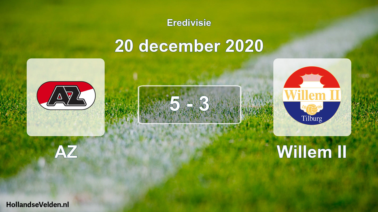Total number of matches played: AZ - Willem II 5 - 3 (20 December 2020)