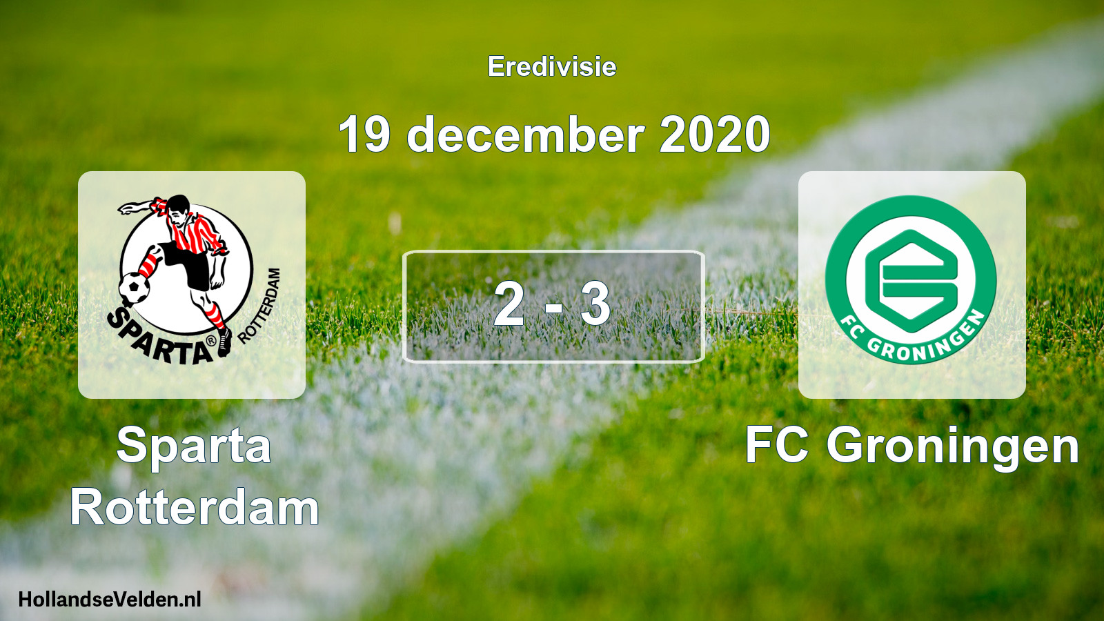 Total number of matches played: Sparta Rotterdam - FC Groningen 2 - 3 (19 December 2020)