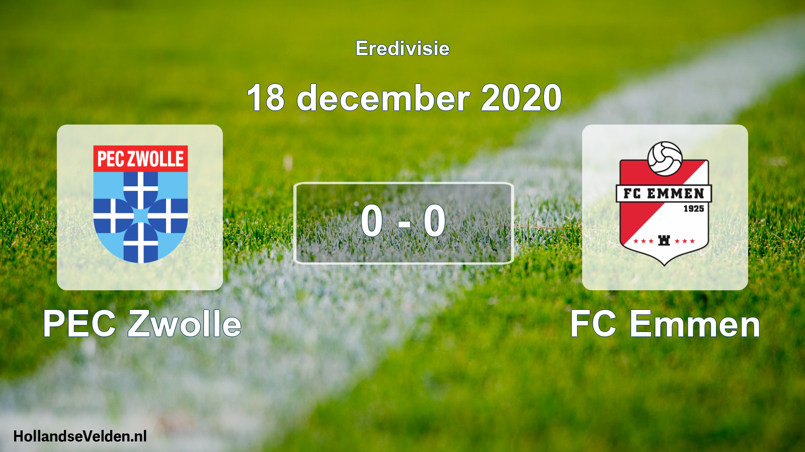Total number of matches played: PEC Zwolle - FC Emmen 0 - 0 (18 December 2020)