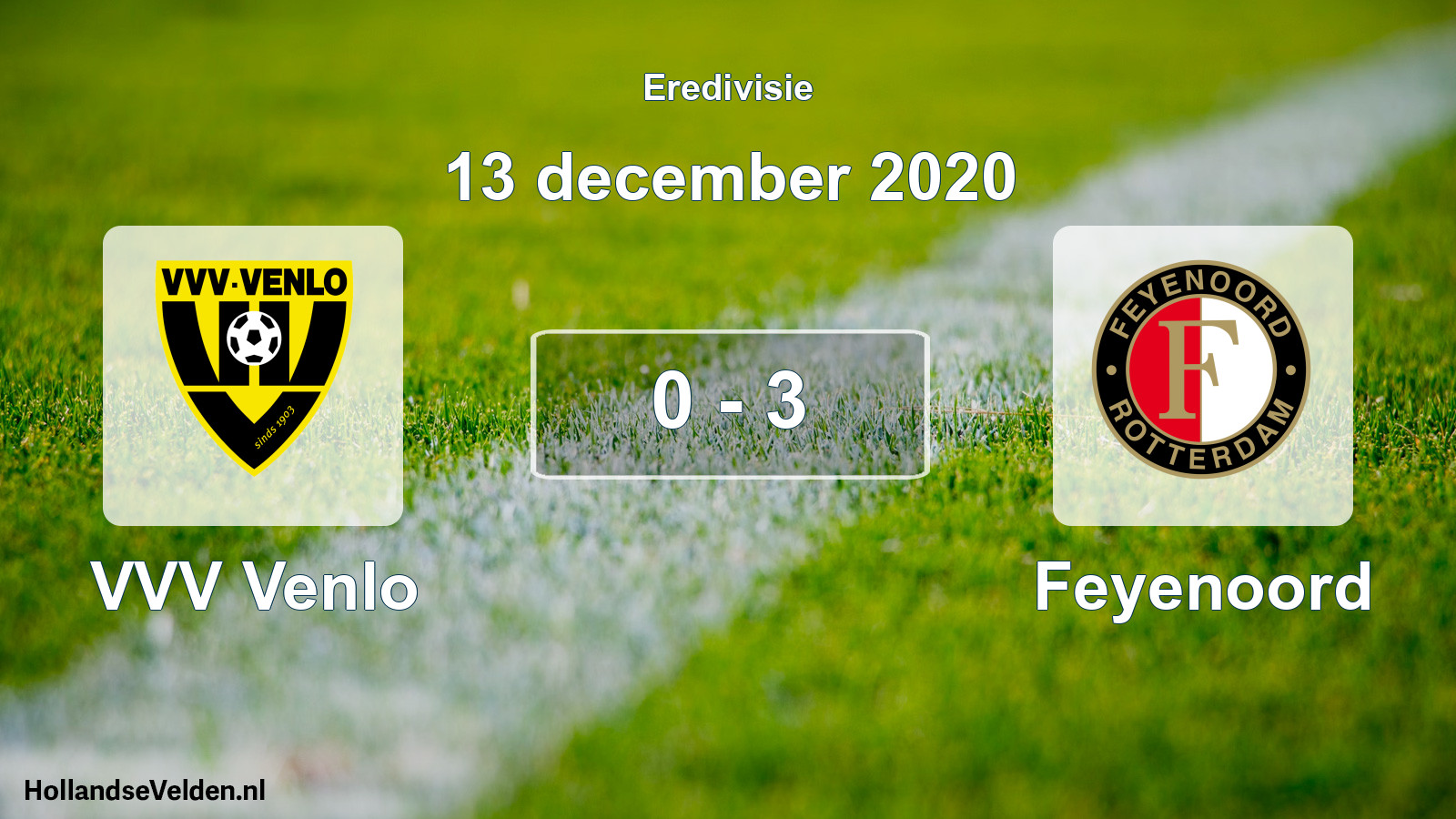 Total number of matches played: VVV Venlo - Feyenoord 0 - 3 (13 December 2020)
