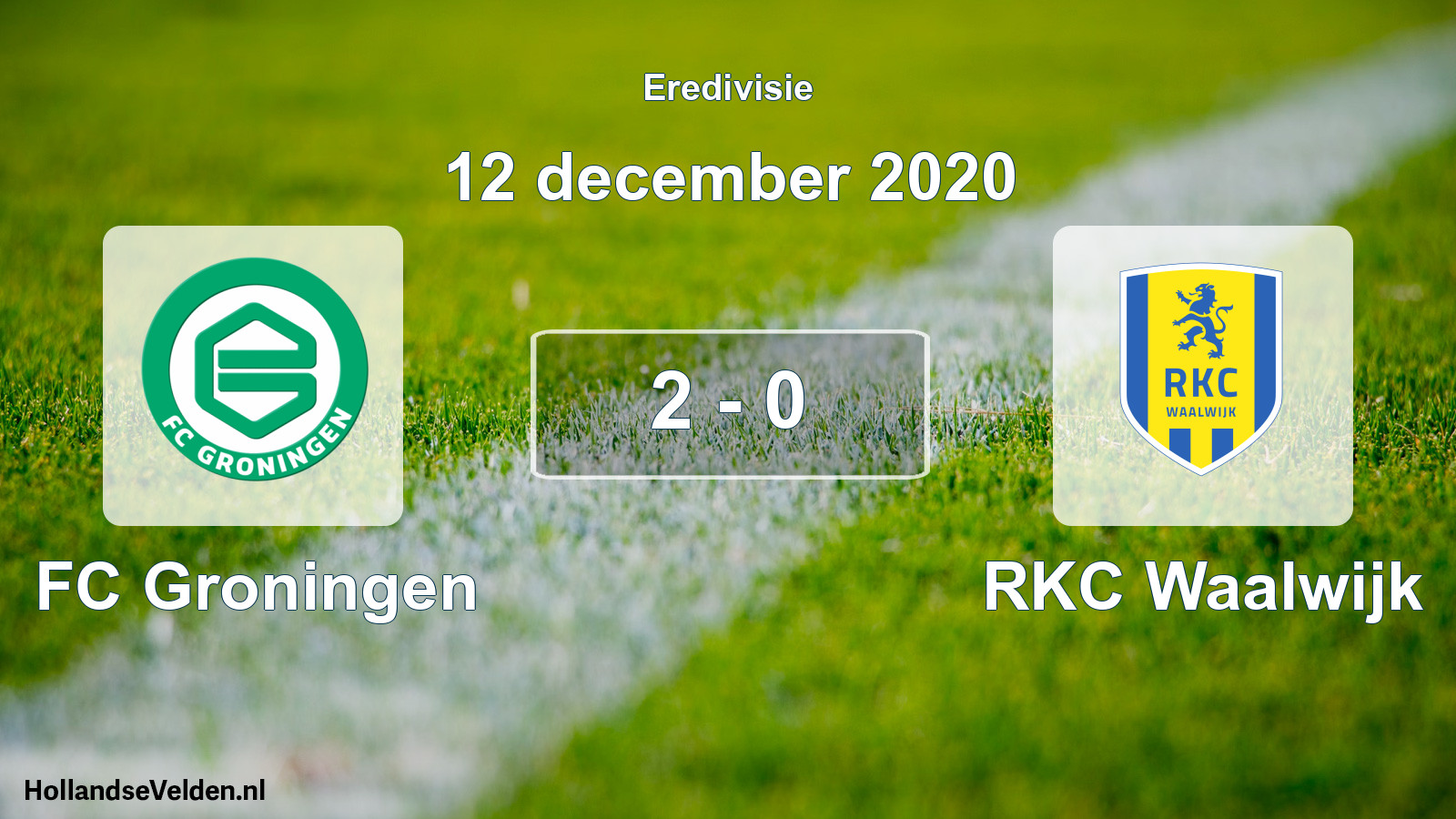 Total number of matches played: FC Groningen - RKC Waalwijk 2 - 0 (12 December 2020)