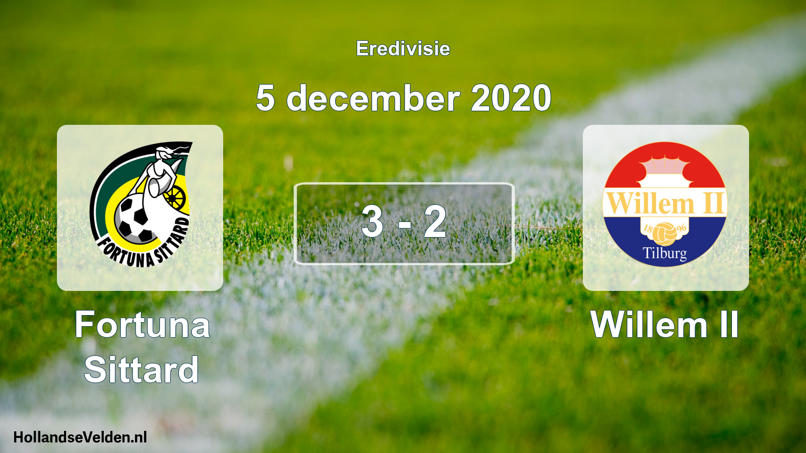 Total number of matches played: Fortuna Sittard - Willem II 3 - 2 (5 December 2020)