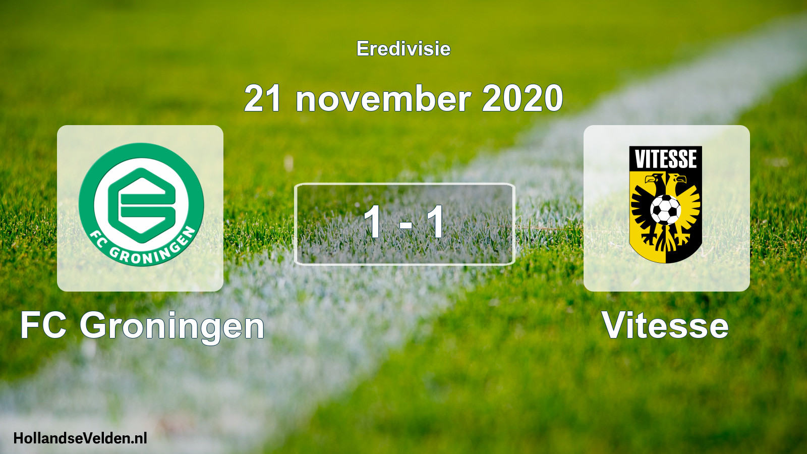 Total number of matches played: FC Groningen - Vitesse 1 - 1 (21 November 2020)
