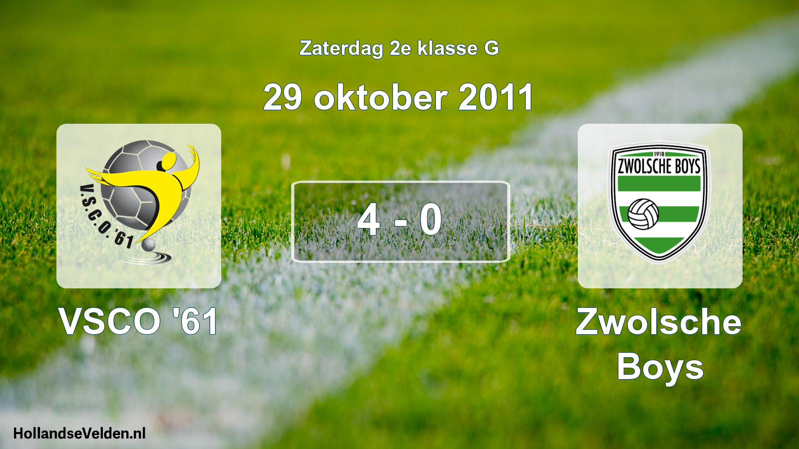 Total number of matches played: VSCO '61 - Zwolsche Boys 4 - 0 (29 October 2011)