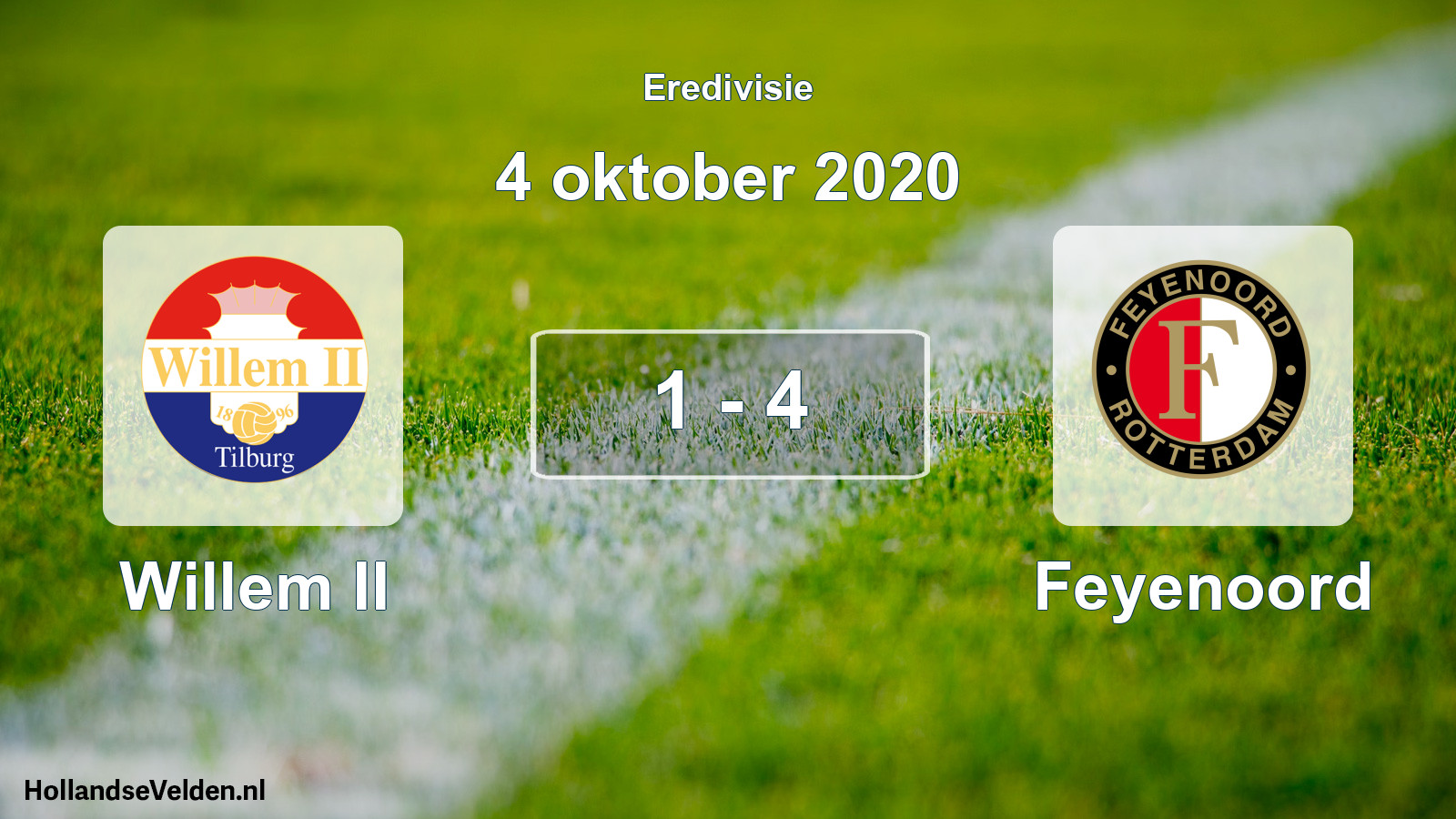 Total number of matches played: Willem II - Feyenoord 1 - 4 (4 October 2020)