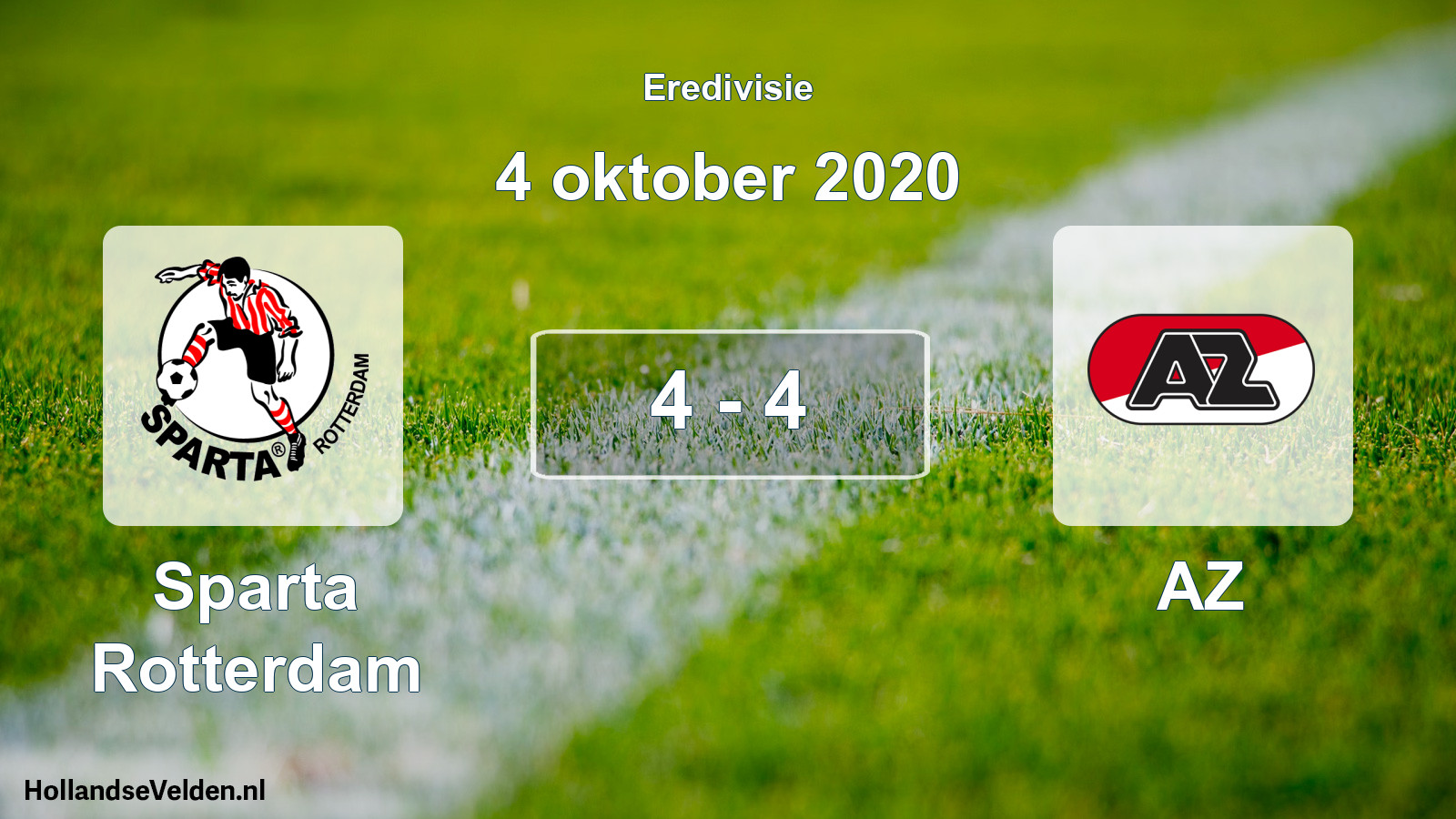 Total number of matches played: Sparta Rotterdam - AZ 4 - 4 (4 October 2020)
