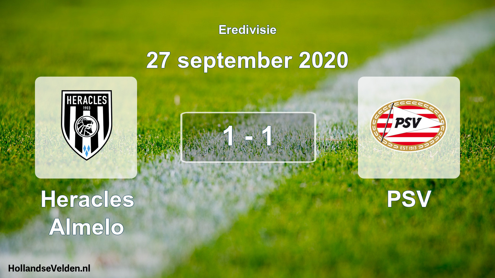Total number of matches played: Heracles Almelo - PSV 1 - 1 (27 September 2020)
