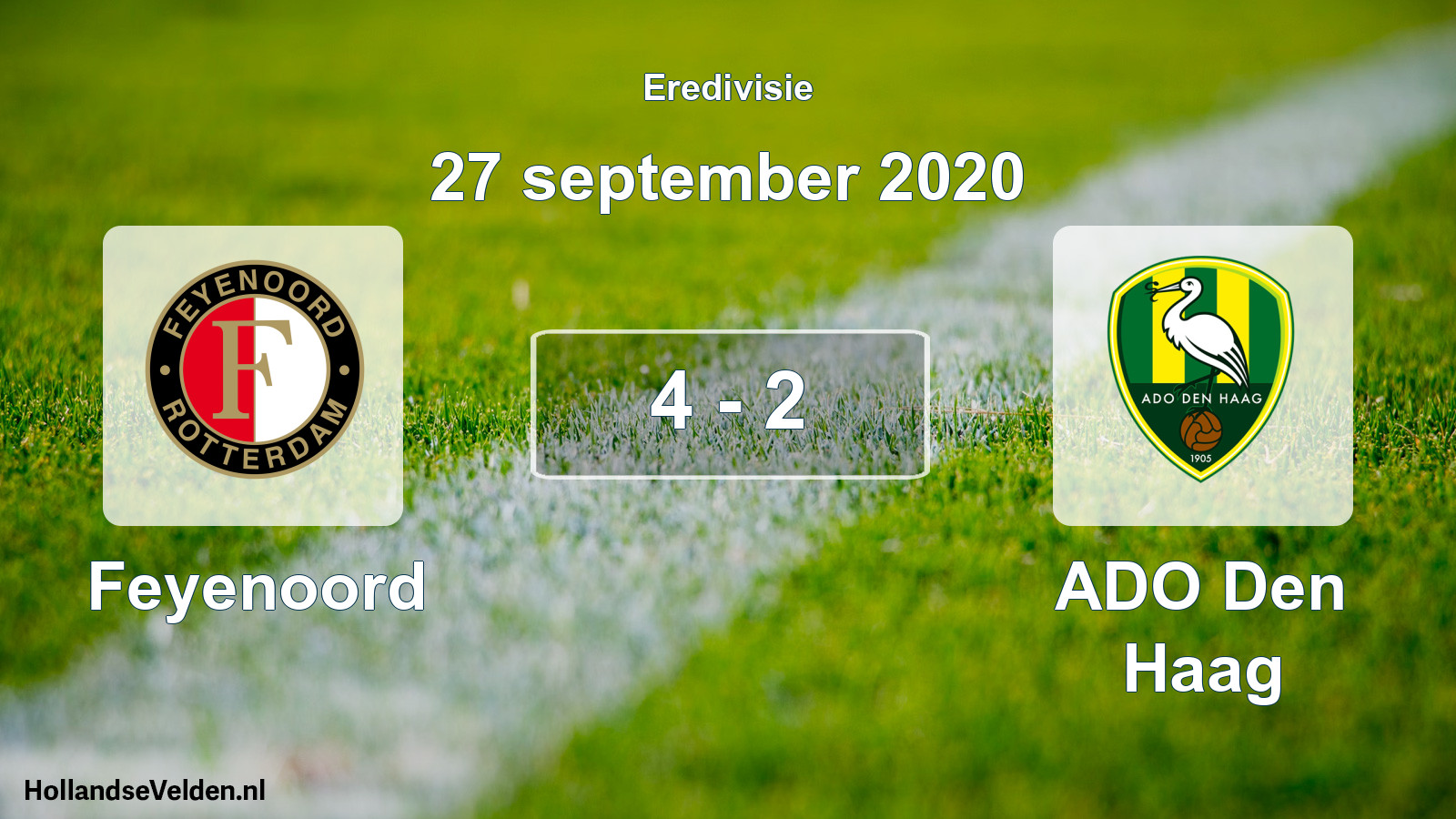 Total number of matches played: Feyenoord - ADO Den Haag 4 - 2 (27 September 2020)