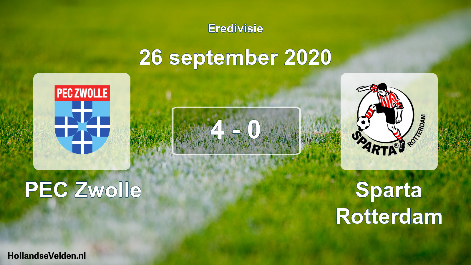 Total number of matches played: PEC Zwolle - Sparta Rotterdam 4 - 0 (26 September 2020)
