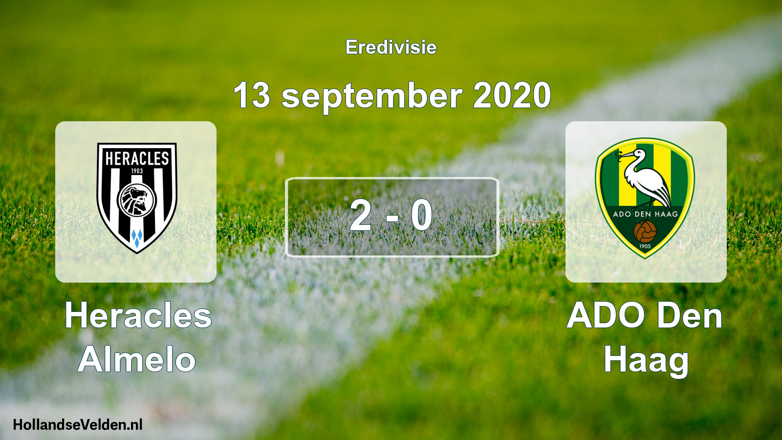 Total number of matches played: Heracles Almelo - ADO Den Haag 2 - 0 (13 September 2020)