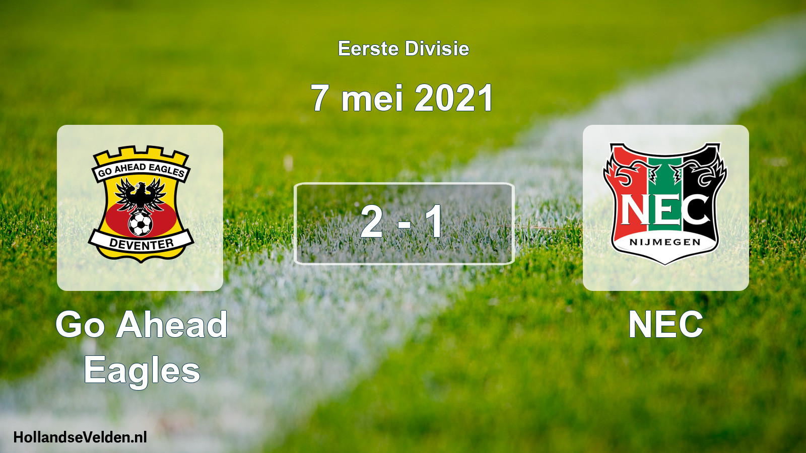 Total number of matches played: Go Ahead Eagles - NEC 2 - 1 (7 May 2021)