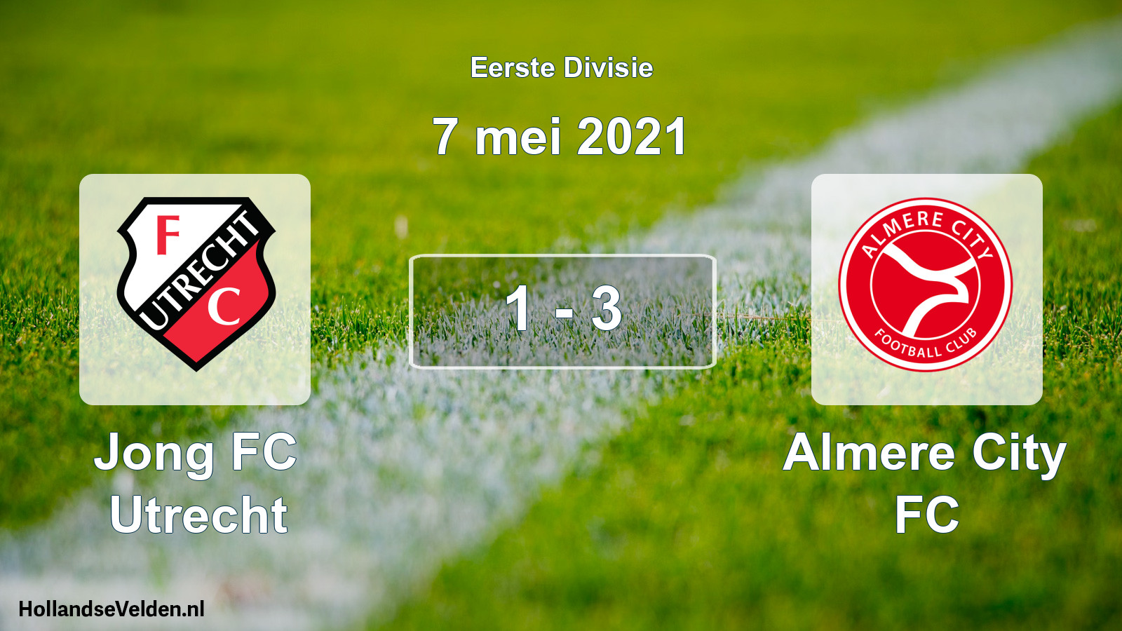 Total number of matches played: Jong FC Utrecht - Almere City FC 1 - 3 (7 May 2021)