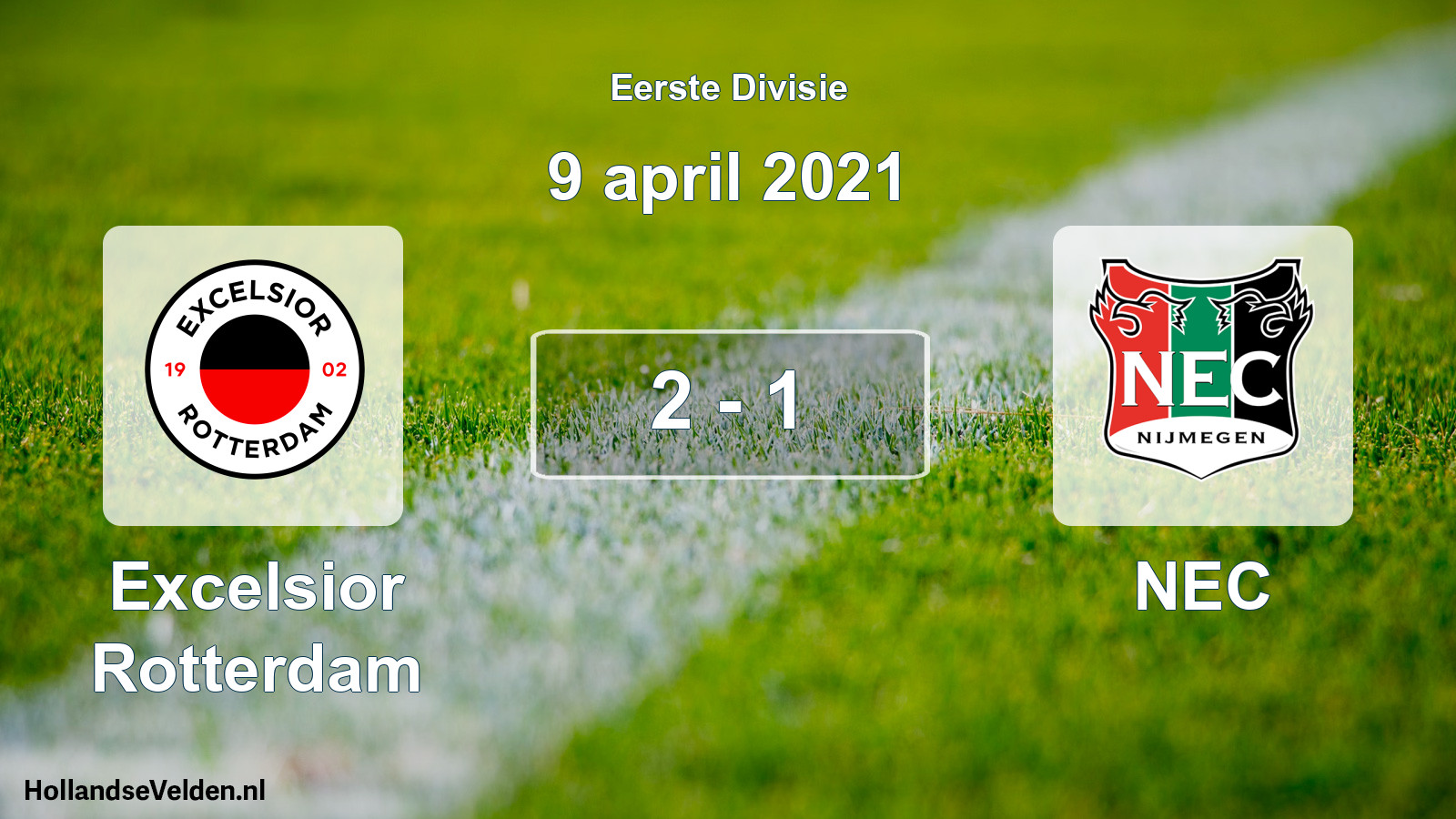 Total number of matches played: Excelsior Rotterdam - NEC 2 - 1 (9 April 2021)