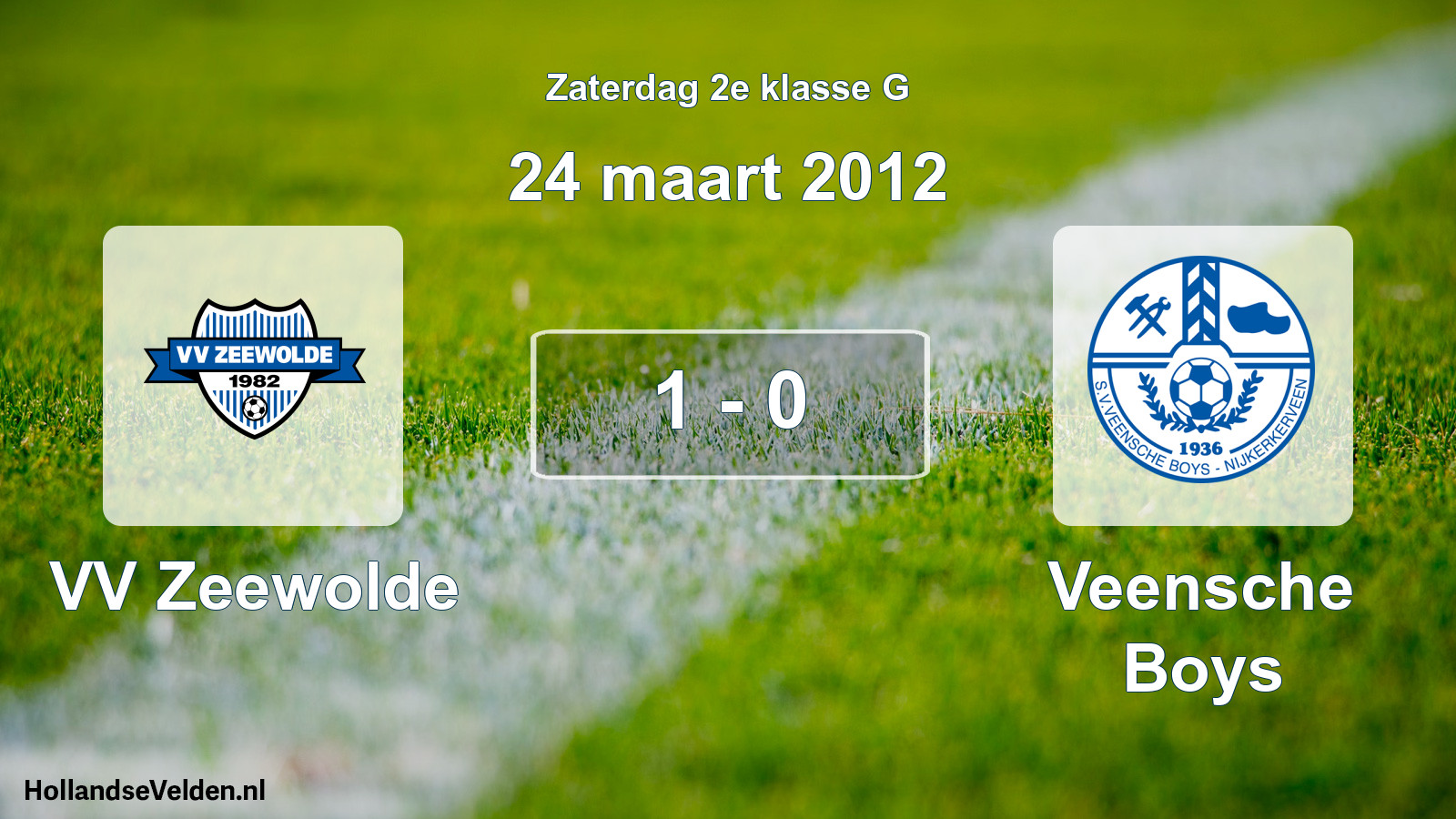 Total number of matches played: VV Zeewolde - Veensche Boys 1 - 0 (24 March 2012)