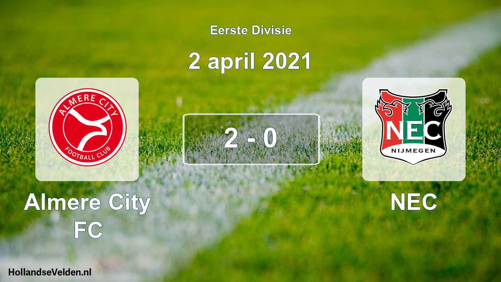 Total number of matches played: Almere City FC - NEC 2 - 0 (2 April 2021)
