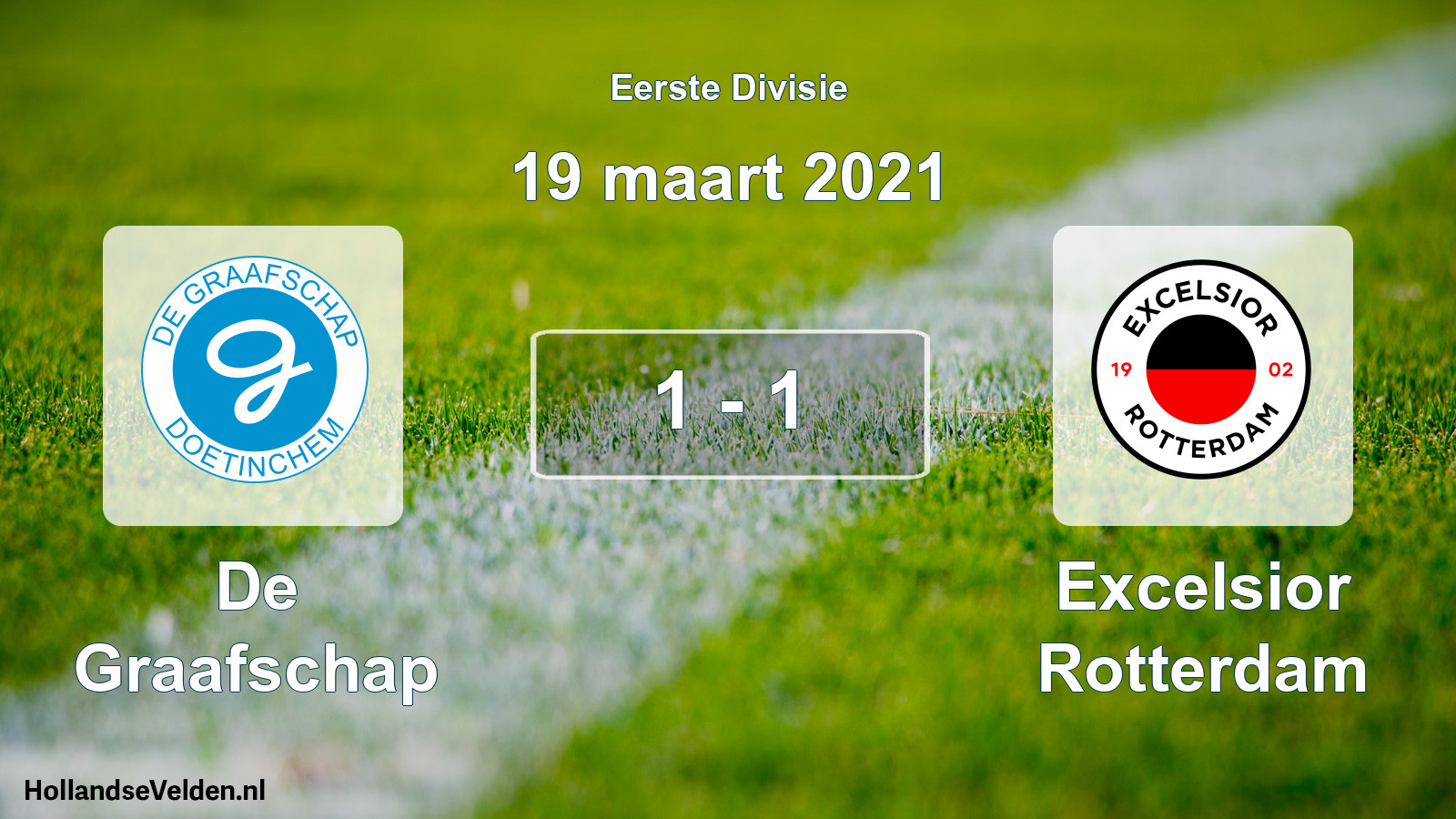 Total number of matches played: De Graafschap - Excelsior Rotterdam 1 - 1 (19 March 2021)
