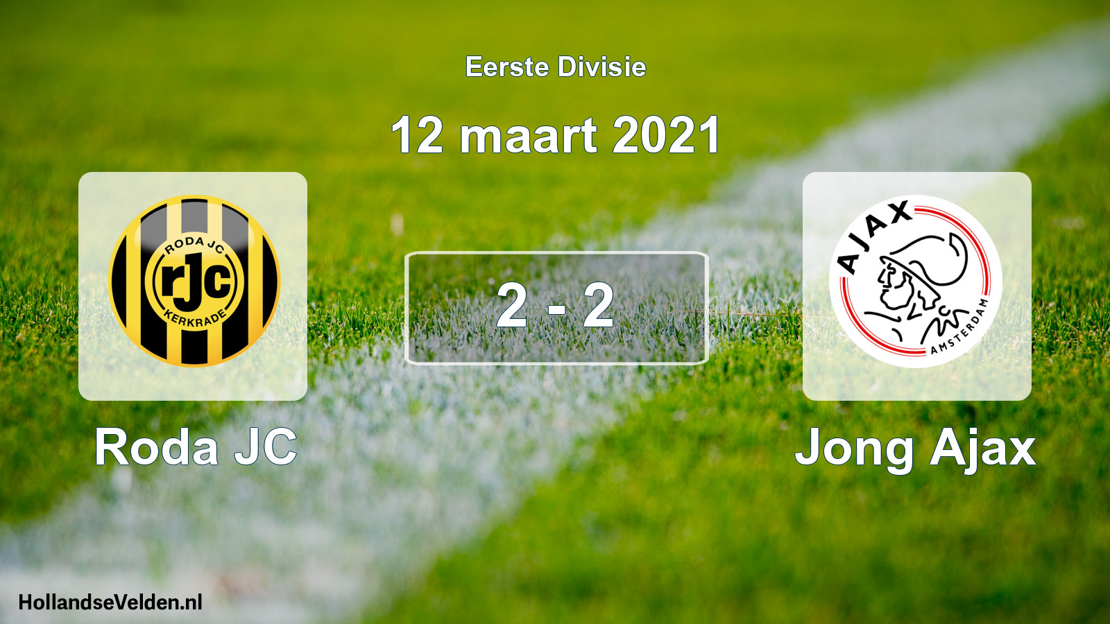 Total number of matches played: Roda JC - Jong Ajax 2 - 2 (12 March 2021)