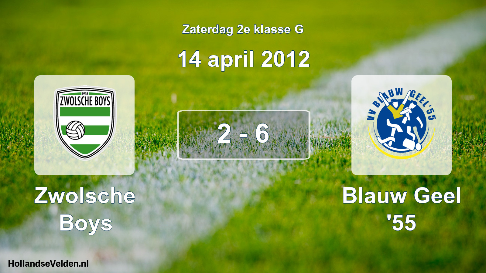 Total number of matches played: Zwolsche Boys - Blauw Geel '55 2 - 6 (14 April 2012)