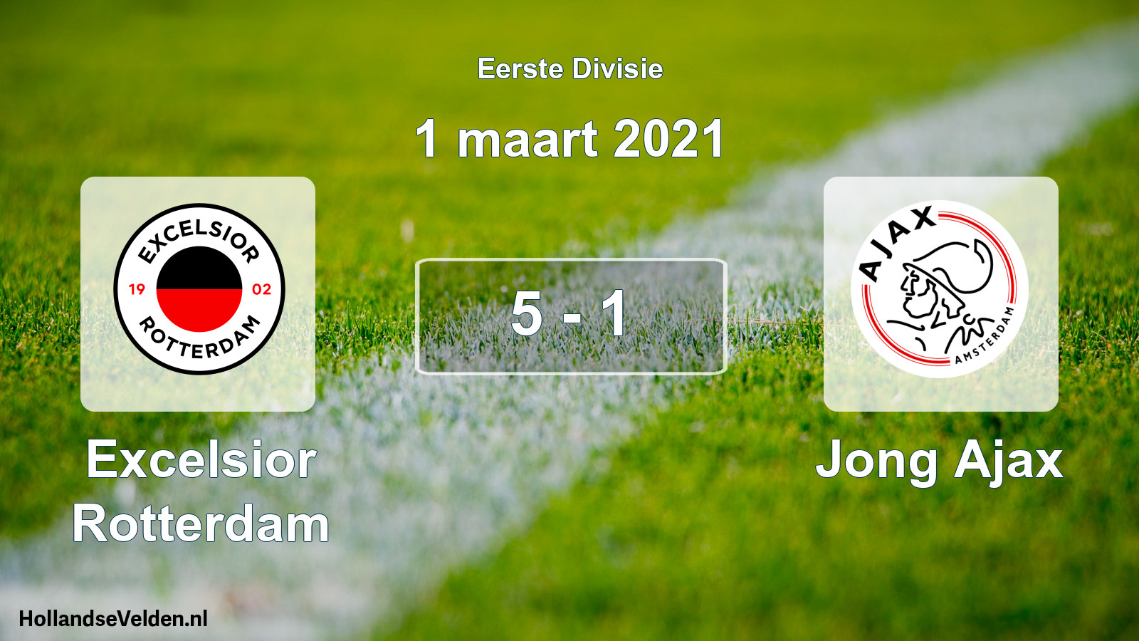 Total number of matches played: Excelsior Rotterdam - Jong Ajax 5 - 1 (1 March 2021)