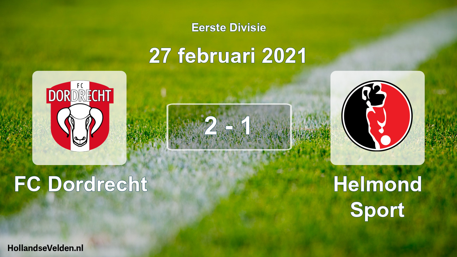 Total number of matches played: FC Dordrecht - Helmond Sport 2 - 1 (27 February 2021)