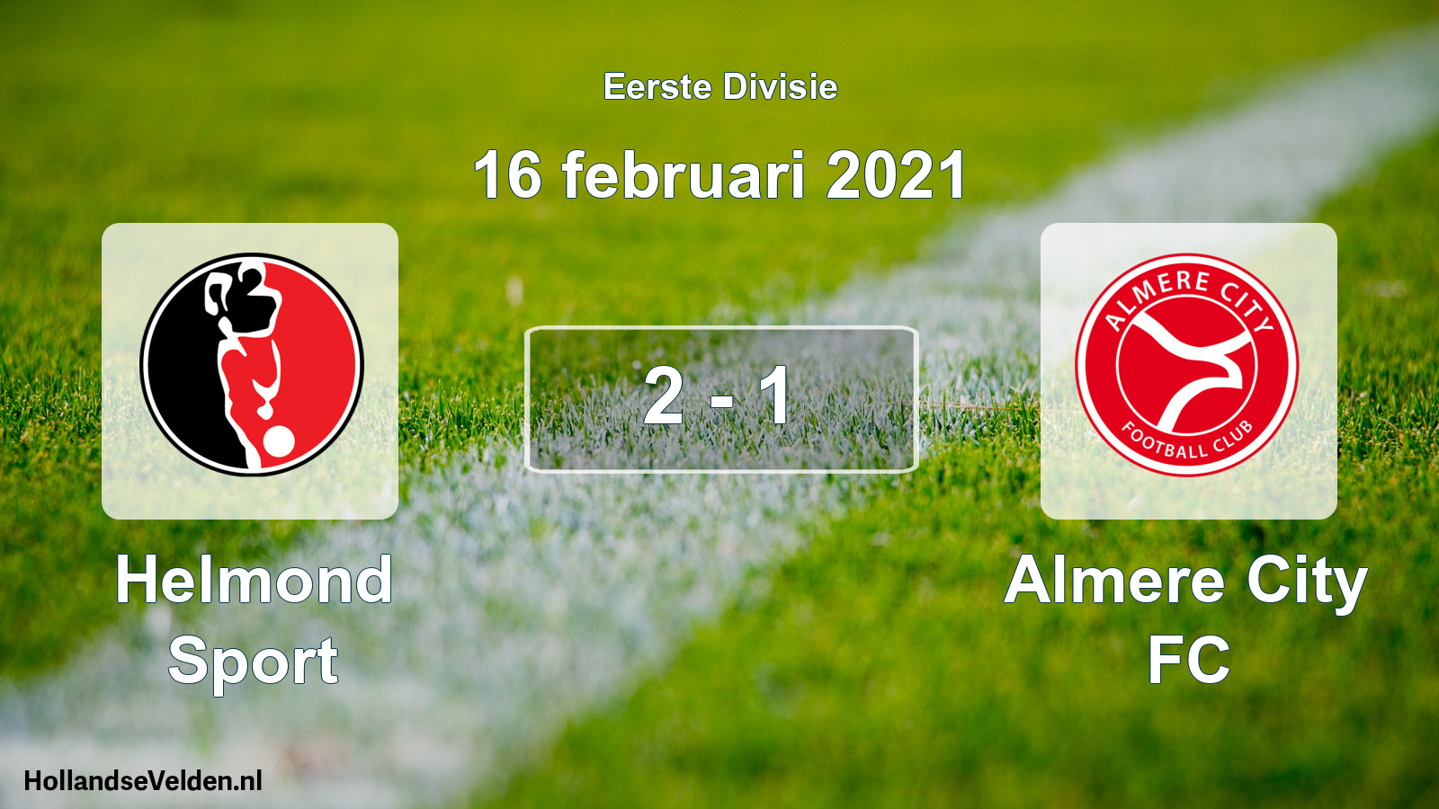 Total number of matches played: Helmond Sport - Almere City FC 2 - 1 (16 February 2021)