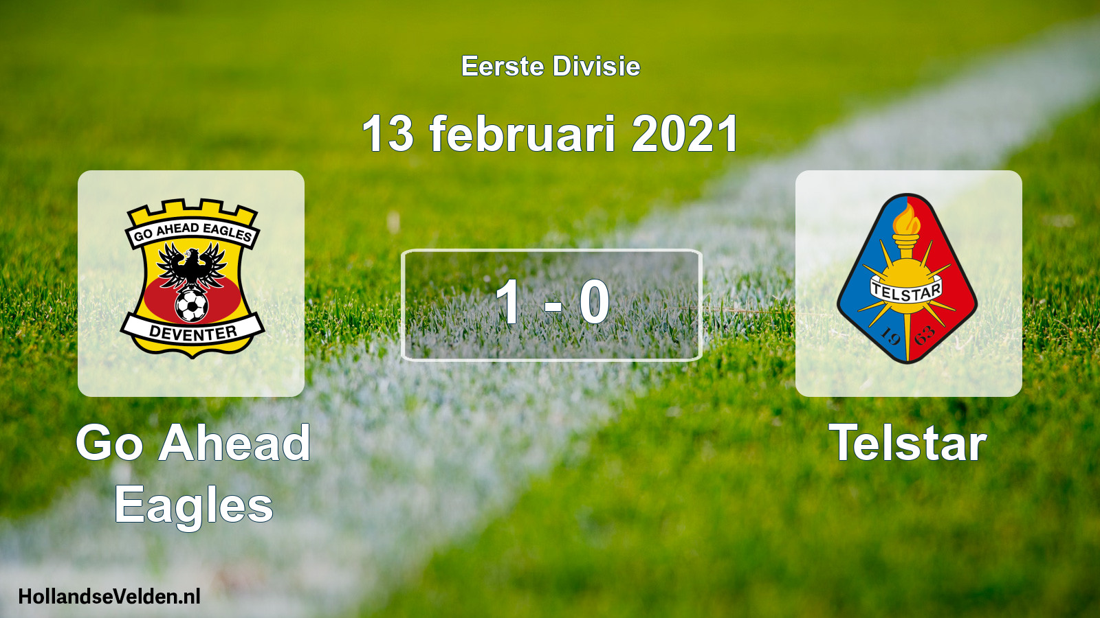 Total number of matches played: Go Ahead Eagles - Telstar 1 - 0 (13 February 2021)