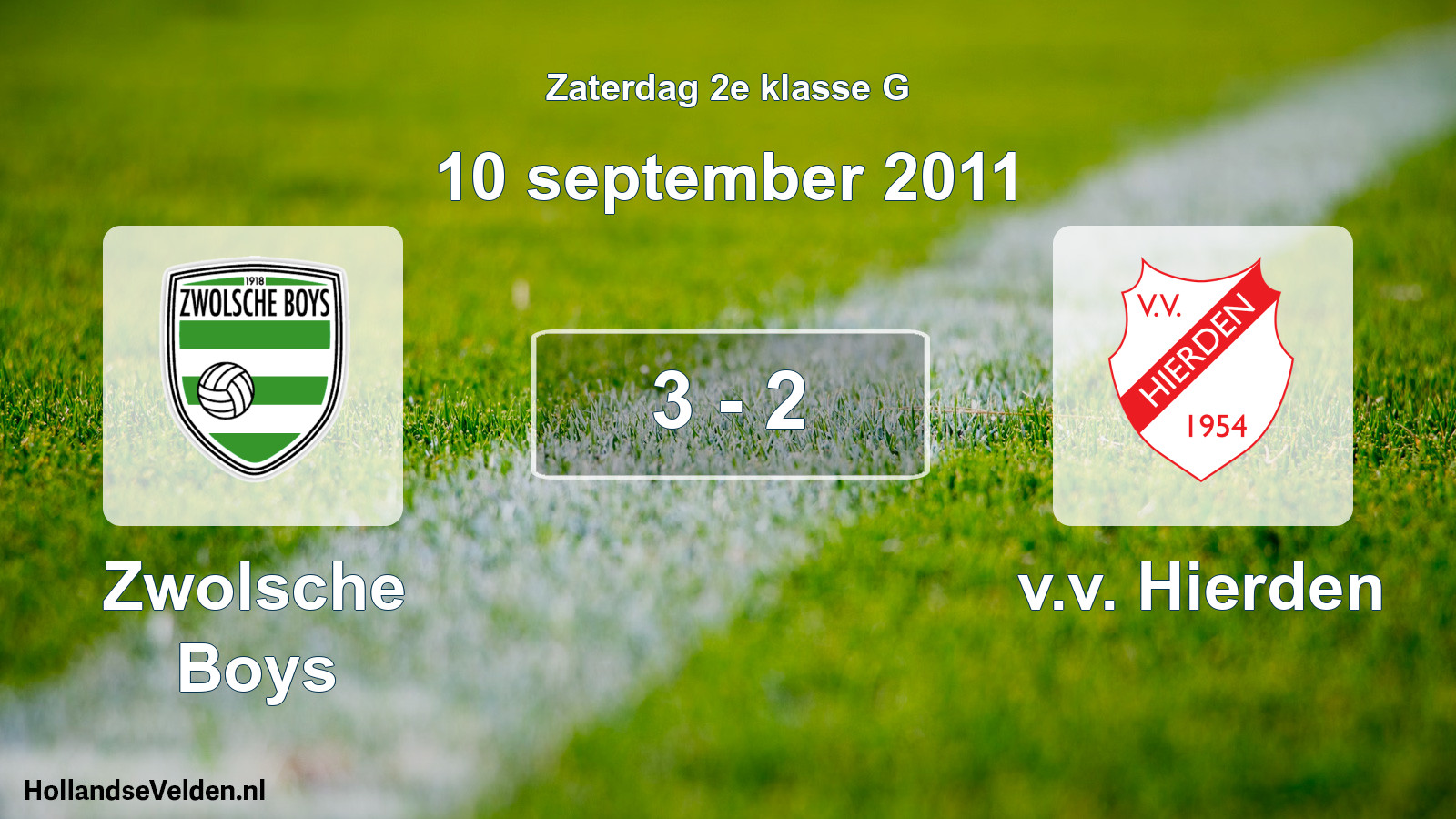 Total number of matches played: Zwolsche Boys - v.v. Hierden 3 - 2 (10 September 2011)