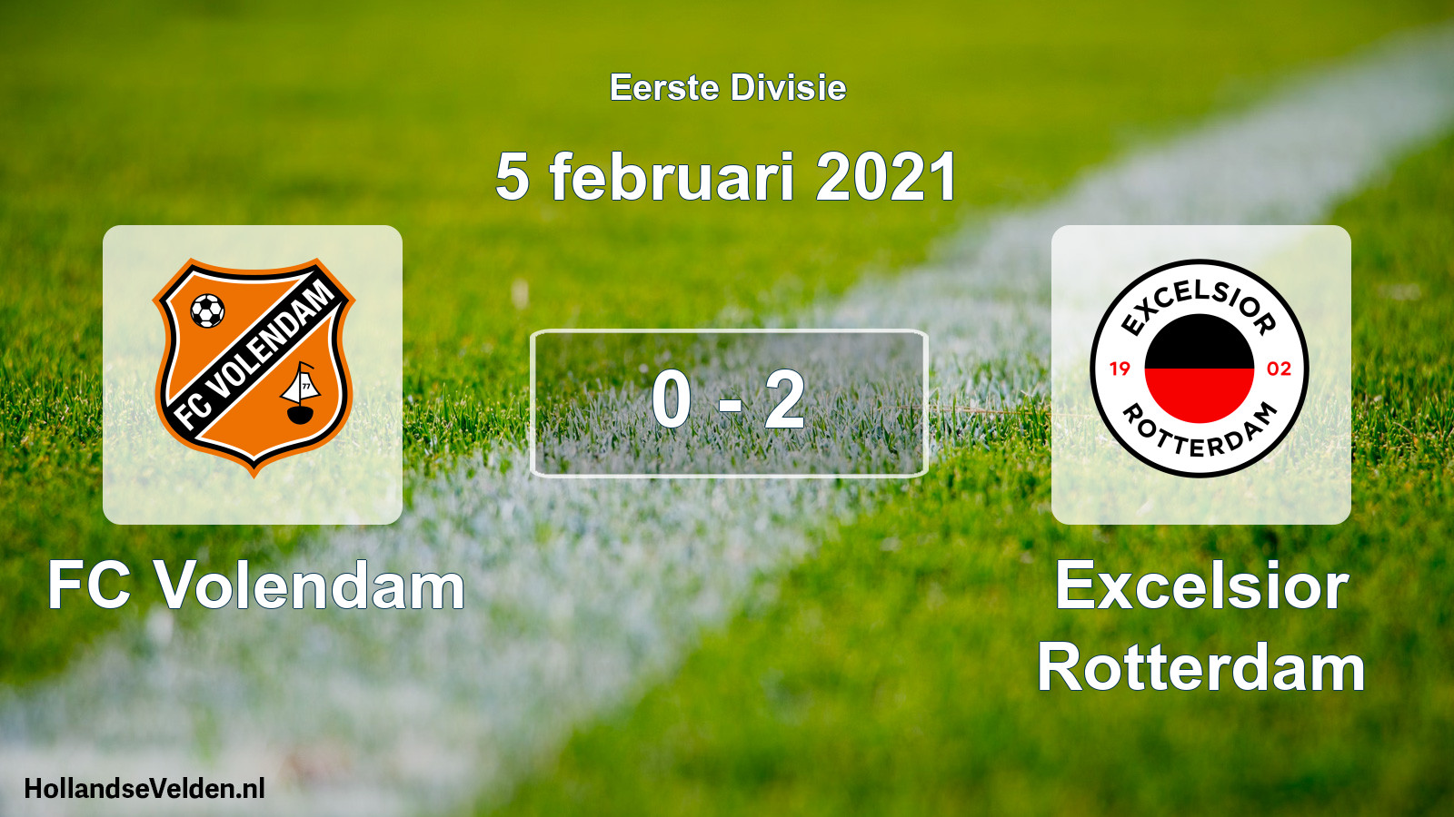 Total number of matches played: FC Volendam - Excelsior Rotterdam 0 - 2 (5 February 2021)