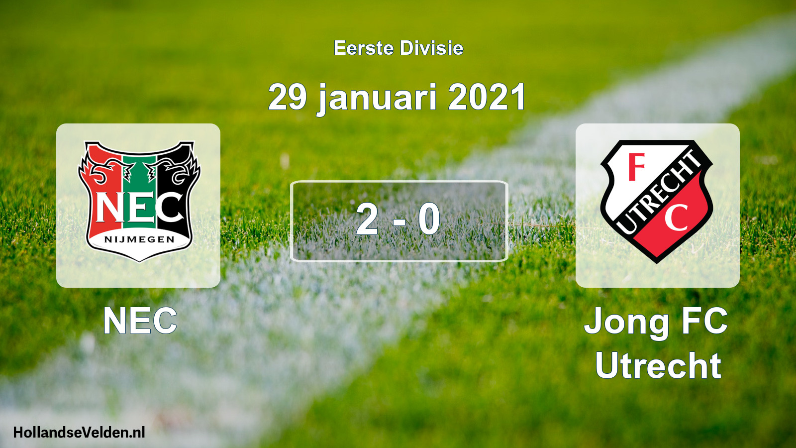 Total number of matches played: NEC - Jong FC Utrecht 2 - 0 (29 January 2021)