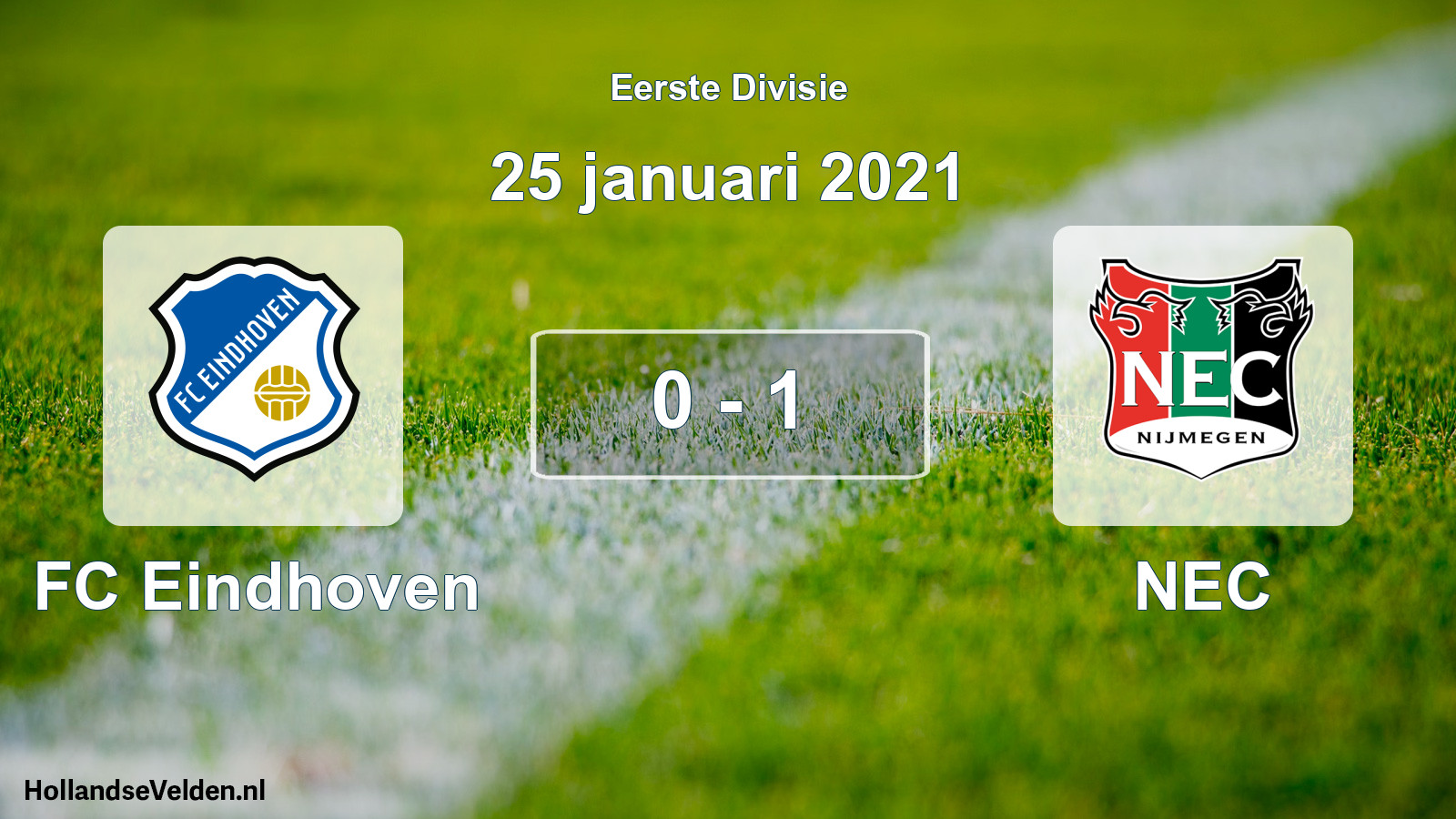 Total number of matches played: FC Eindhoven - NEC 0 - 1 (25 January 2021)