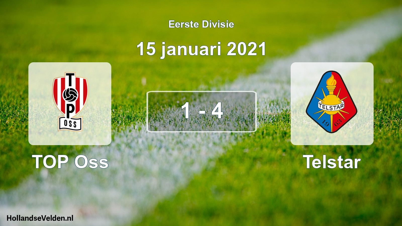 Total number of matches played: TOP Oss - Telstar 1 - 4 (15 January 2021)