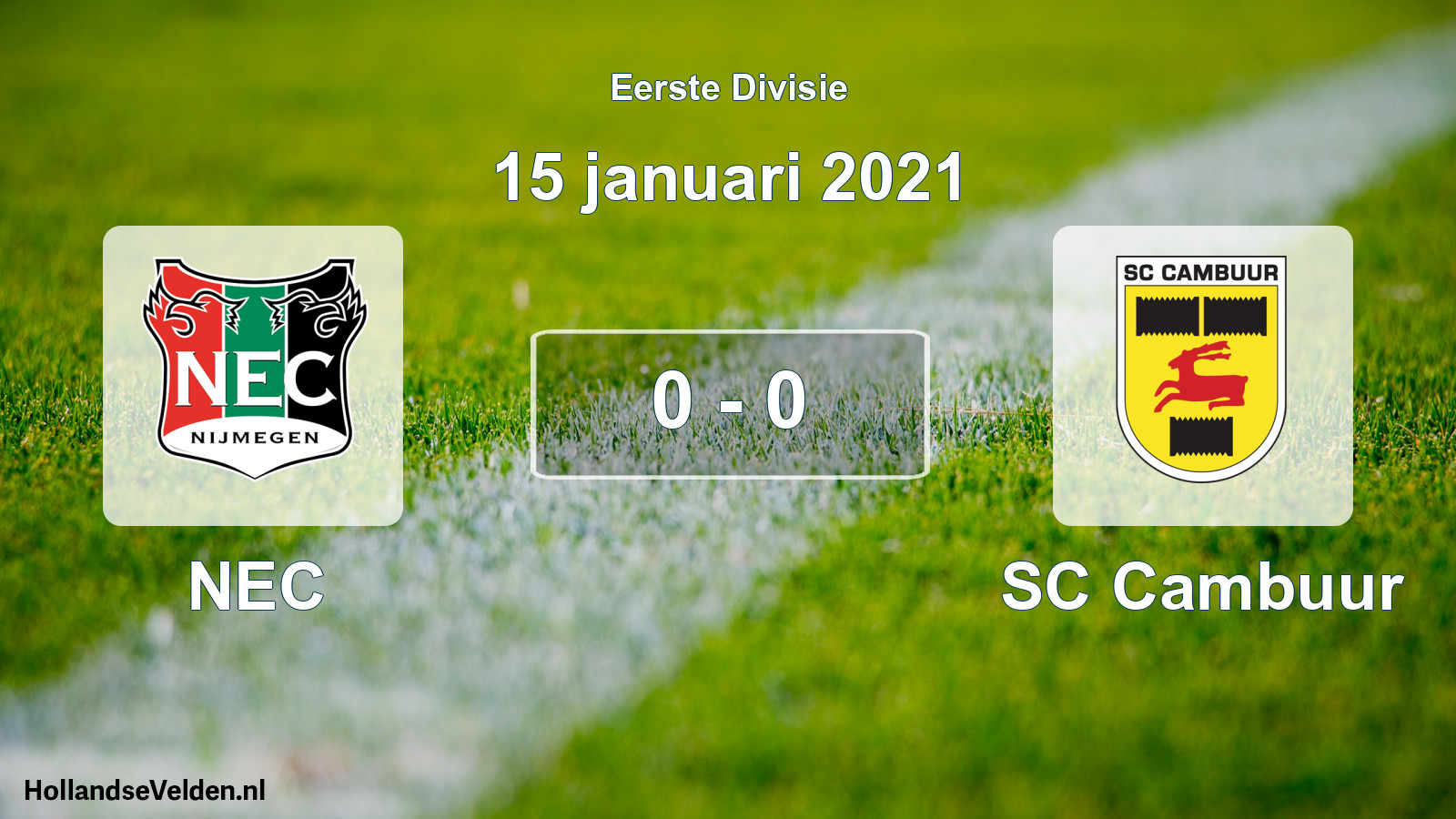 Gespeelde wedstrijd: NEC - SC Cambuur 0 - 0 (15 januari 2021)