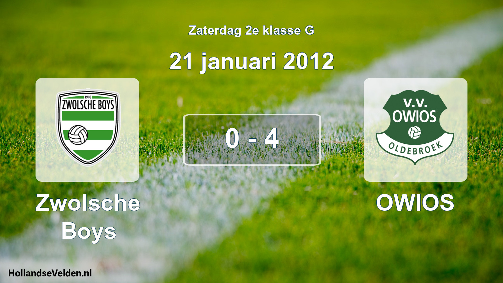 Total number of matches played: Zwolsche Boys - OWIOS 0 - 4 (21 January 2012)