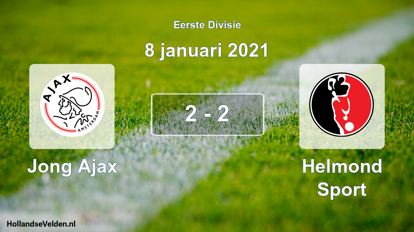 Total number of matches played: Jong Ajax - Helmond Sport 2 - 2 (8 January 2021)