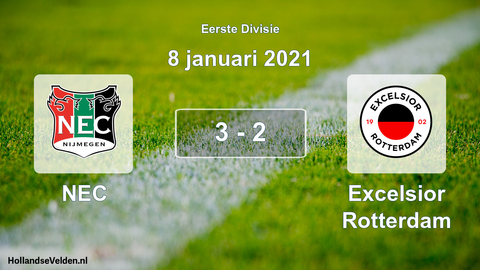 Total number of matches played: NEC - Excelsior Rotterdam 3 - 2 (8 January 2021)