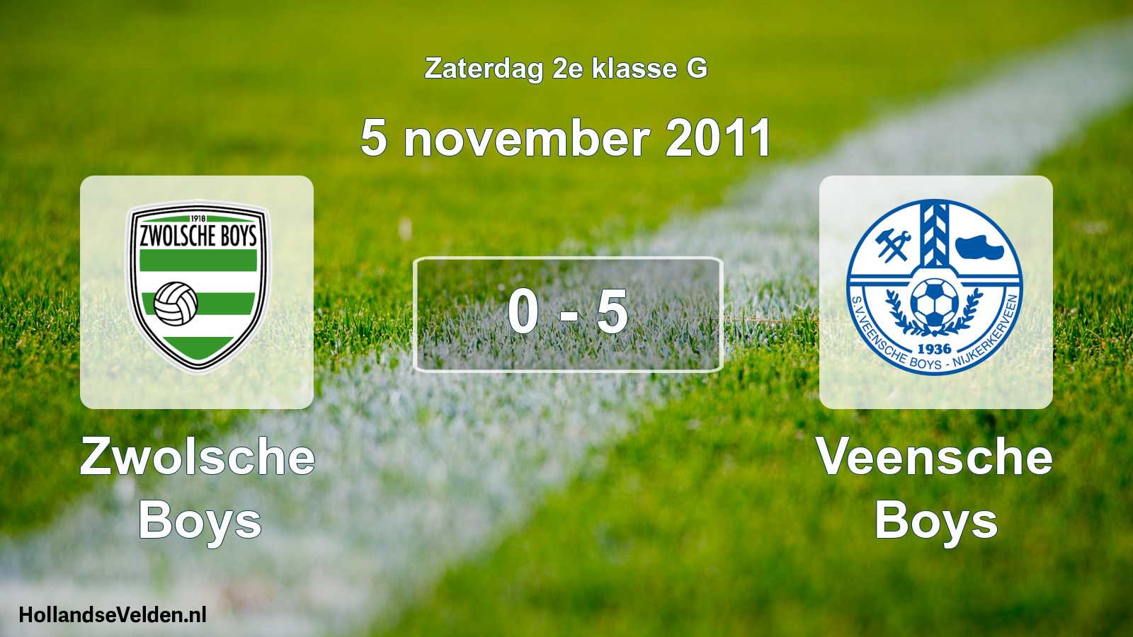 Total number of matches played: Zwolsche Boys - Veensche Boys 0 - 5 (5 November 2011)