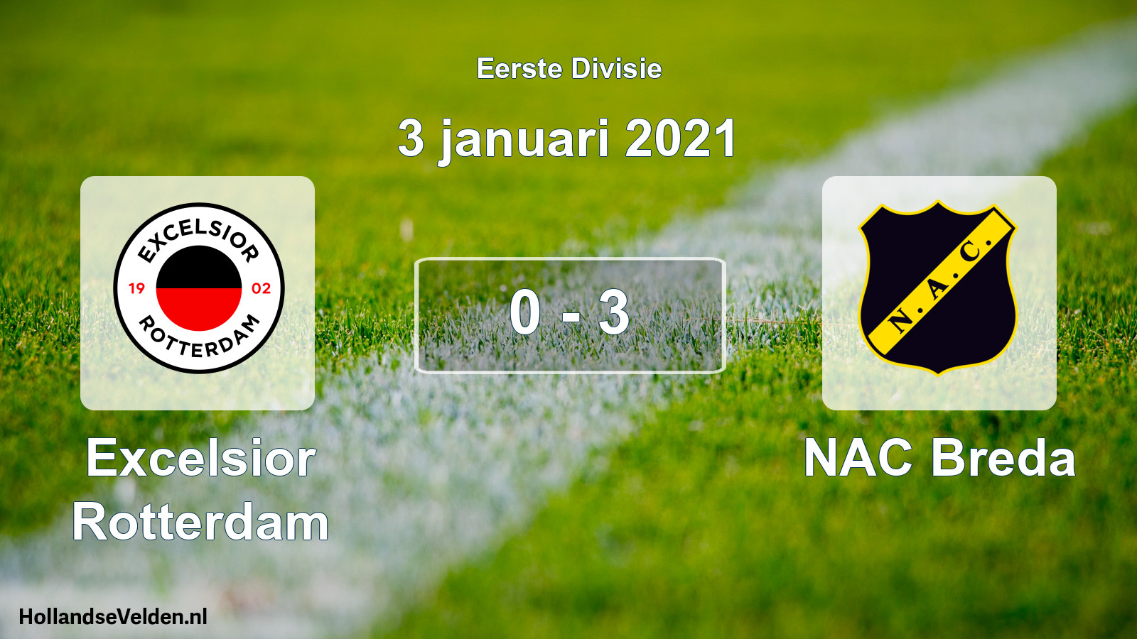 Total number of matches played: Excelsior Rotterdam - NAC Breda 0 - 3 (3 January 2021)