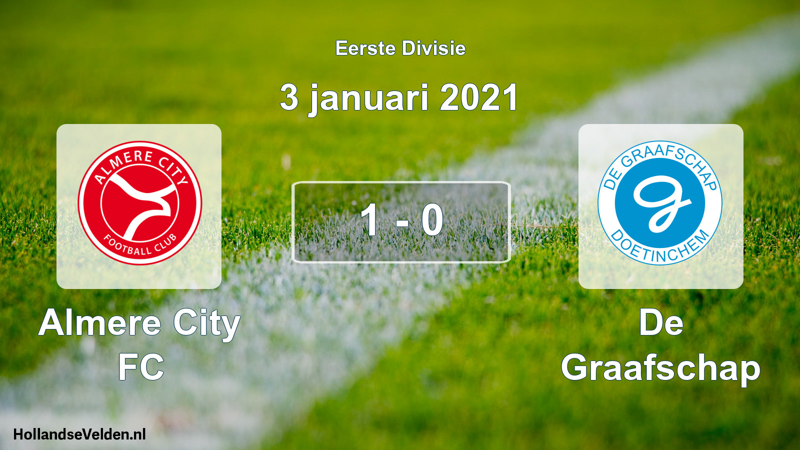 Gespeelde wedstrijd: Almere City FC - De Graafschap 1 - 0 (3 januari 2021)