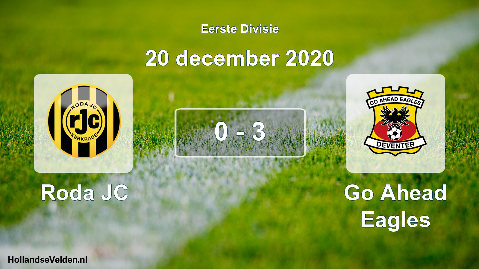 Total number of matches played: Roda JC - Go Ahead Eagles 0 - 3 (20 December 2020)