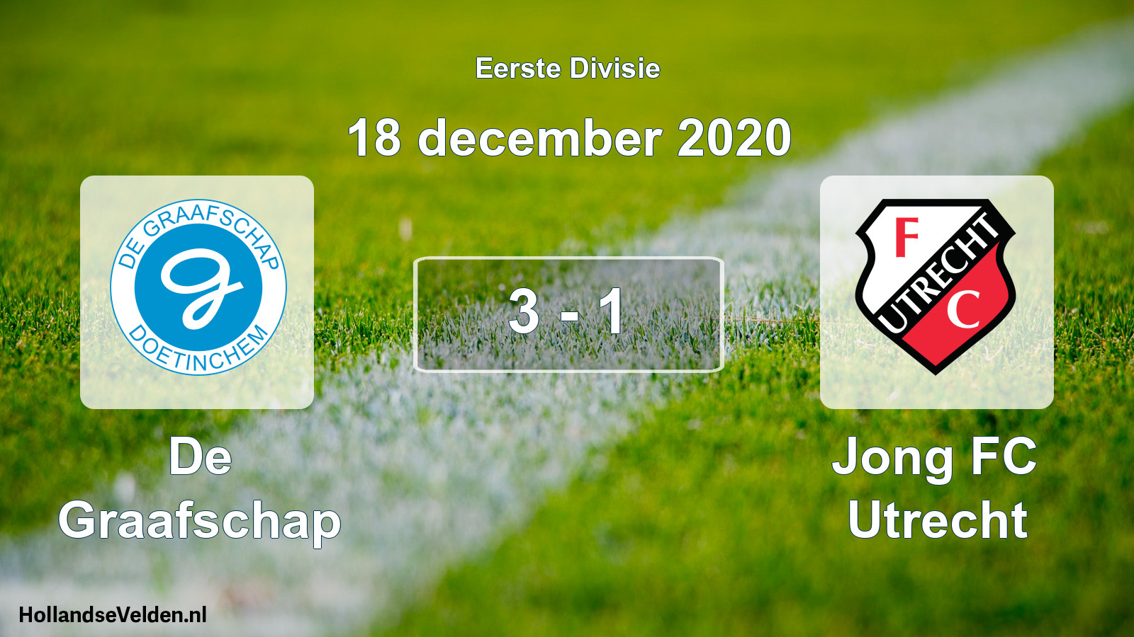Total number of matches played: De Graafschap - Jong FC Utrecht 3 - 1 (18 December 2020)