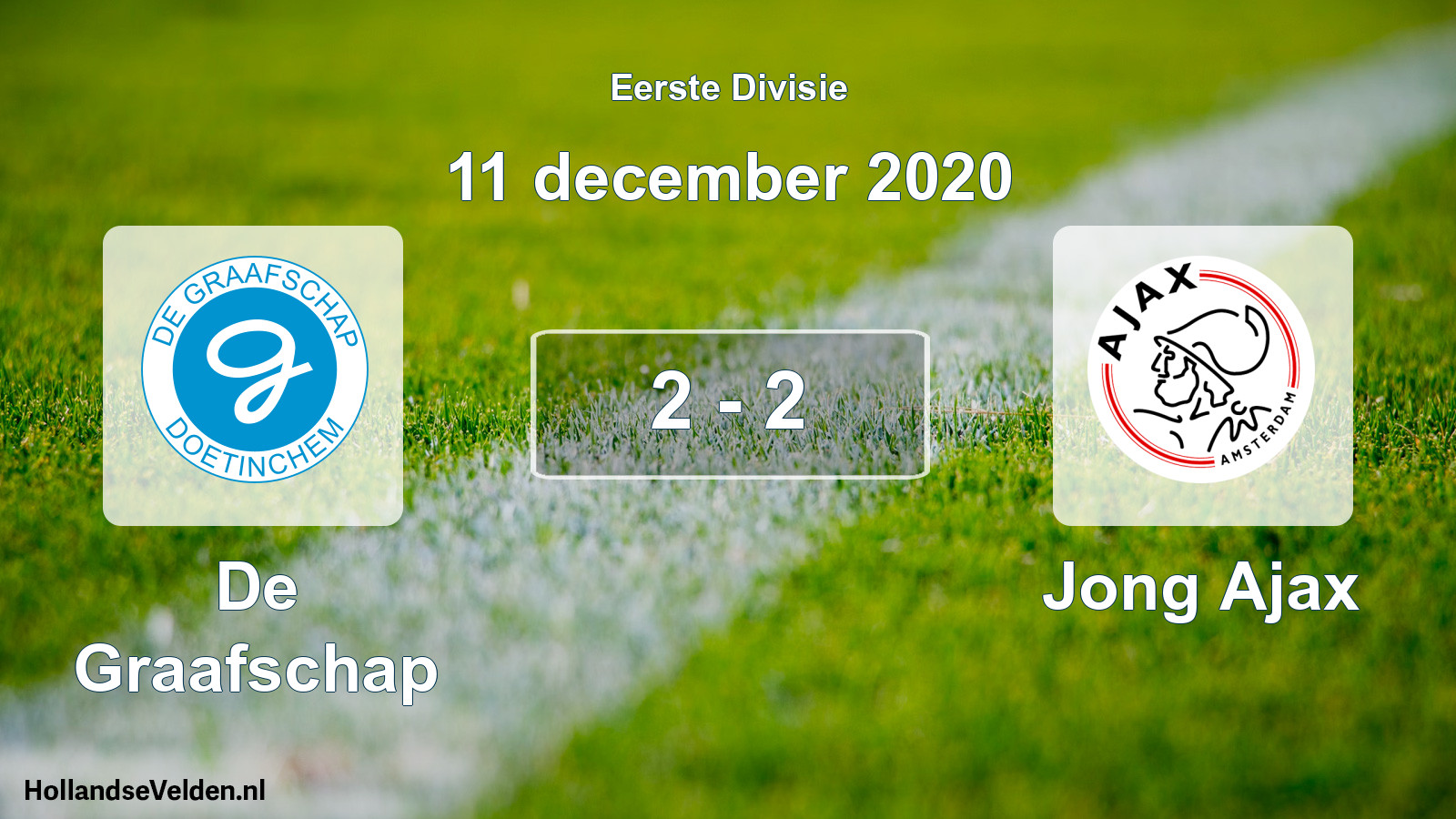 Total number of matches played: De Graafschap - Jong Ajax 2 - 2 (11 December 2020)