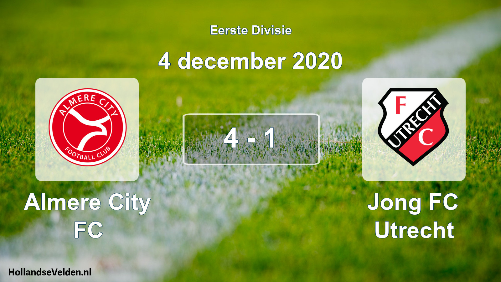 Total number of matches played: Almere City FC - Jong FC Utrecht 4 - 1 (4 December 2020)