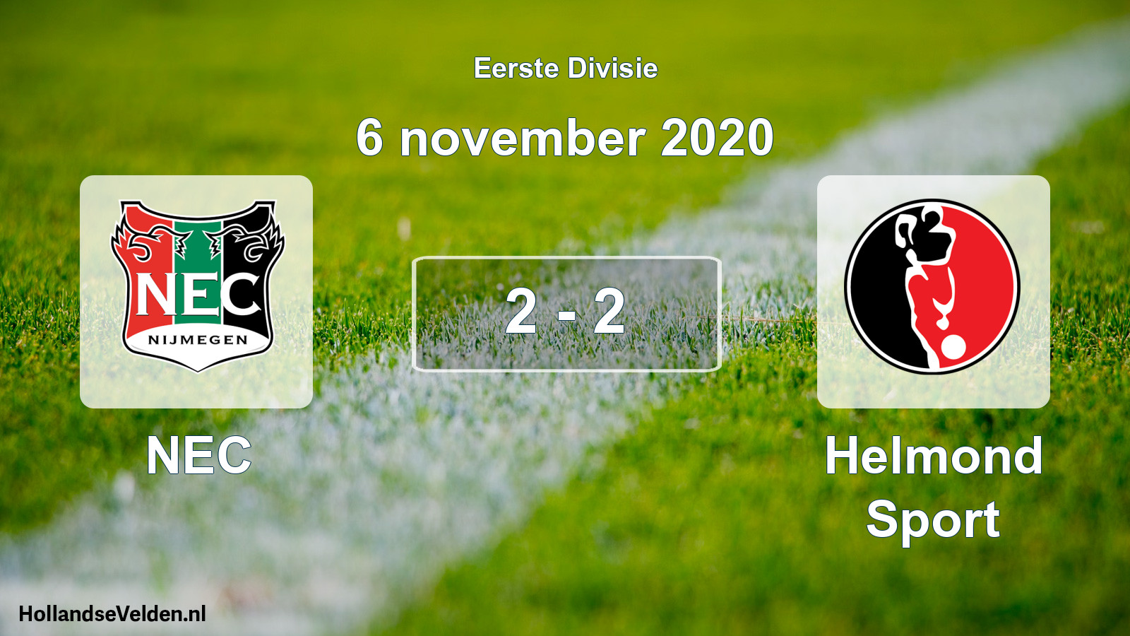 Total number of matches played: NEC - Helmond Sport 2 - 2 (6 November 2020)